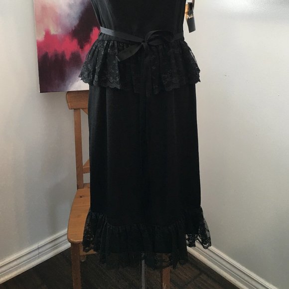 Vintage Black Lace Cocktail Dress, Adele Simpson, NWT, Medium - Picture 12 of 16